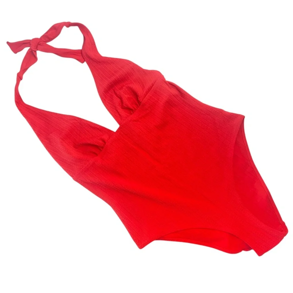 ETAM x Zagara Textured One-Piece Swimsuit in Red Size L -NWOT - Picture 3 of 7
